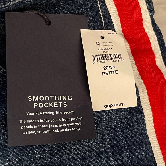 Gap Jeans Womens High Rise True Skinny Side Striped Rinse Wash Blue Denim/NWT - Picture 9 of 10